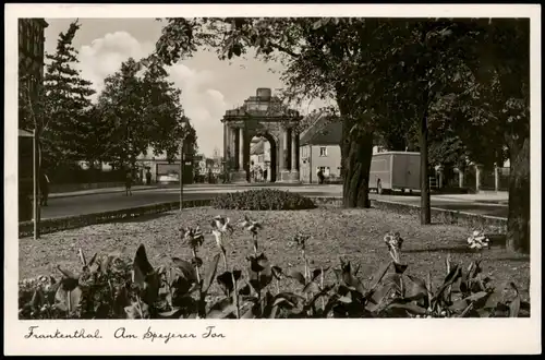 Ansichtskarte Frankenthal (Pfalz) Straßenpartie LKW Speyerer Tor 1938
