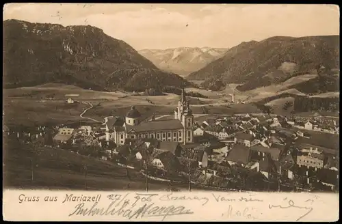 Ansichtskarte Mariazell Totale 1928