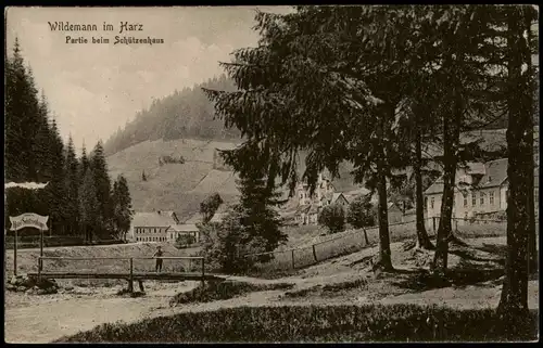 Ansichtskarte Wildemann (Innerstetal) Partie beim Schützenhaus 1926