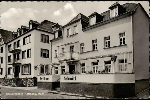 Kattenes-Löf (Lk Mayen-Koblenz) Gasthaus Schmidt Bäckerhännes 1961