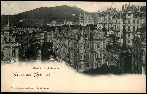 Postcard Karlsbad Karlovy Vary Obere Parkstraße 1911