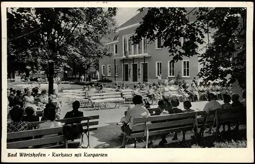 Ansichtskarte Bad Wörishofen Kurhaus mit Kurgarten 1957