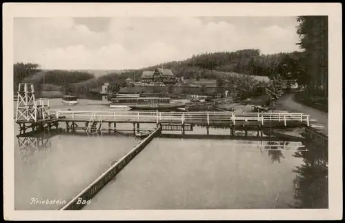 Ansichtskarte Kriebstein Schwimmbad - Sprungturm 1954