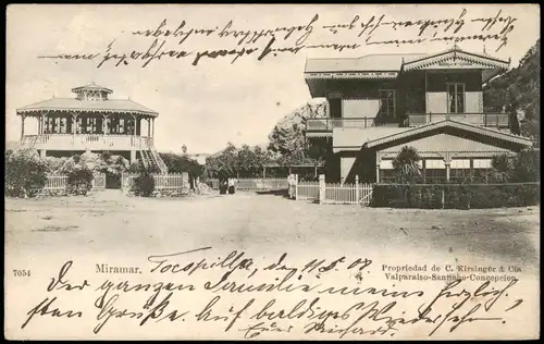 Postcard Miramar-Viña del Mar Villa u. Pavillon 1908