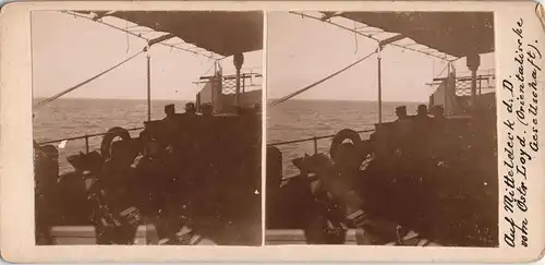 Dampfer orientalische Gesellschaft CDV Kabinettfoto 1907 3D/Stereoskopie