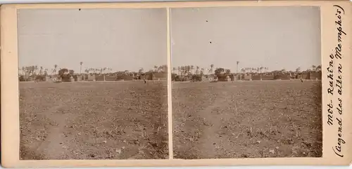 Egypt Ägypten Siedlung b Memphis CDV Kabinettfoto 1909 Privatfoto Stereoskopie