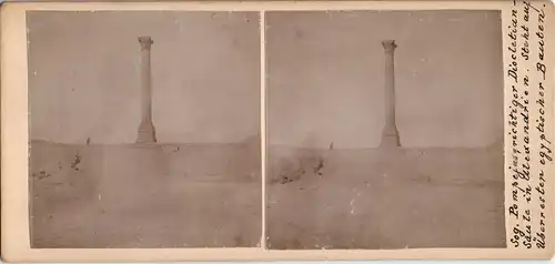 Alexandrien الإسكندرية‎ Diocletian-Säule CDV Kabinettfoto Stereobild 1909
