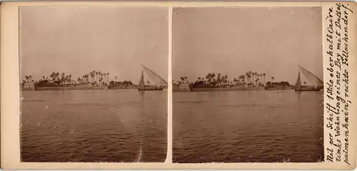 Kairo القاهرة Nil Schiffe Fellachendorf CDV Kabinettfoto Egypt Ägypten 1909