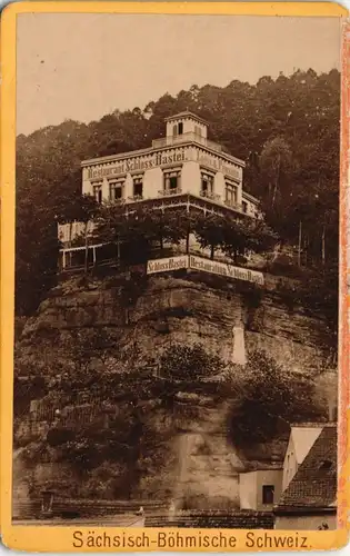 Bad Schandau Schloss-Bastei Sächsische Schweiz CDV 1895 Privatfoto Kabinettfoto