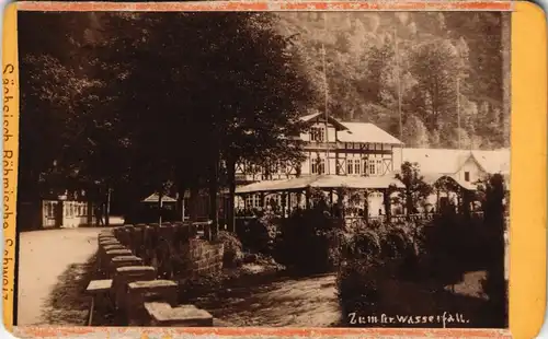 Lichtenhain-Sebnitz Lichtenhainer Wasserfall Restaurant CDV 1892   Kabinettfoto