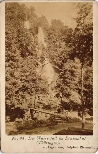 Ansichtskarte Eisenach Der Wasserfall im Drusenthal 1892 Kabinettfoto