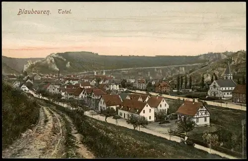 Ansichtskarte Blaubeuren Straßenpartie Einfamilienhäuser 1913