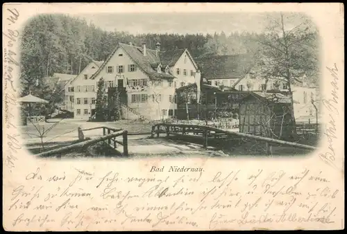 Niedernau-Rottenburg Neckar Restaurant 1900  gel. Ankunftsstempel Wilhelmsdorf