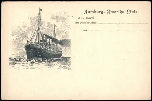 Am Bord des Postdampfers Hamburg-Amerika-Linie (Schiffahrt) 1903