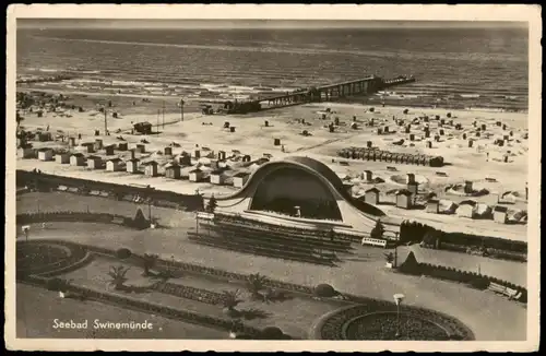 Postcard Swinemünde Świnoujście Neuer Konzertplatz - Musikmuschel 1932