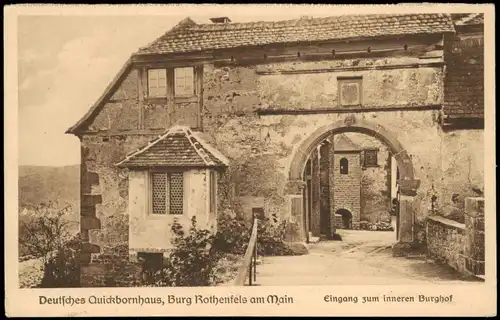 Ansichtskarte Rothenfels Deutsches Quickbornhaus, Burg 1924