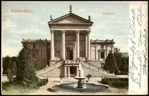 Ansichtskarte Winterthur Stadthaus 1907