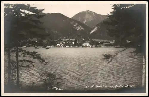 Ansichtskarte Kochel am See Dorf Walchensee, Hotel Post 1927