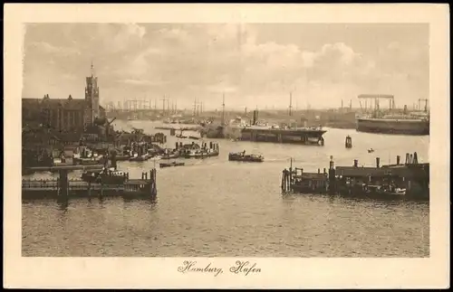 Ansichtskarte Hamburg Hafen, Kräne 1922