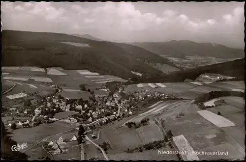 Ansichtskarte Niedersfeld-Winterberg Luftbild 1958