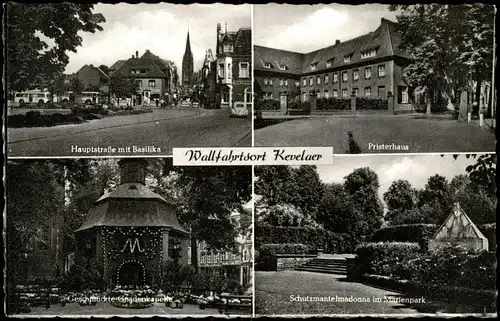 Ansichtskarte Kevelaer Hauptstraße, Priesterhaus, Park 1958