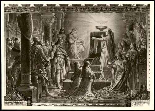 Ansichtskarte Schwangau Schloss Neuschwanstein - Wandbild Wohnzimmer 1930