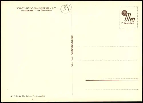Ansichtskarte Schwangau Schloss Neuschwanstein - Wandbild Wohnzimmer 1930