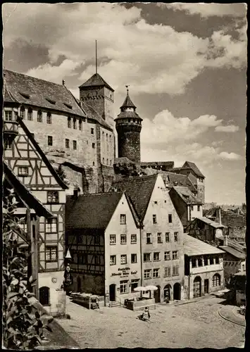 Ansichtskarte Nürnberg Kaiserburg - Geschäfte 1957