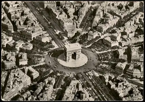 CPA Paris Place et Arc de Triomphe de l'Etoile Luftbild 1955