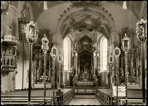 Ansichtskarte Mittenwald Kirche - Altar 1956