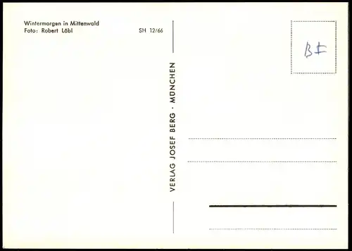 Ansichtskarte Mittenwald Straße - Winter 1966