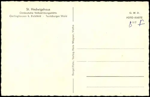 Ansichtskarte Oerlinghausen Ostdeutsche Volksbildungsstätte - Saal 1962