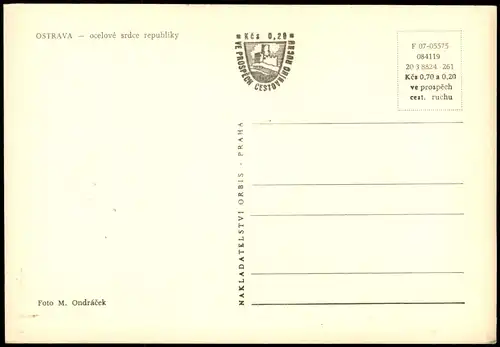 Postcard Ostrau Moravska Ostrava Stadt mit Fabrikanlagen 1961