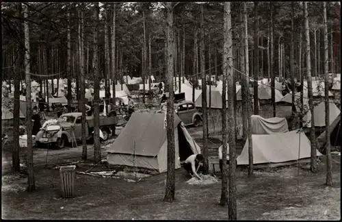 Arendsee (Altmark) Campingplatz Zeltplatz Autos Zelten Leuten, DDR AK 1964/1963