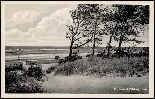 Ansichtskarte Kühlungsborn Strand mit Ufer-Partie Ostsee Ostseebad 1953