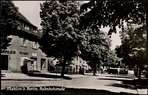 Mahlow-Blankenfelde Bahnhofstraße Feinkost Geschäft Mahlow b Berlin DDR AK 1962