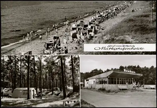 Markgrafenheide-Rostock DDR Mehrbildkarte mit Strand & Campingplatz 1973/1972
