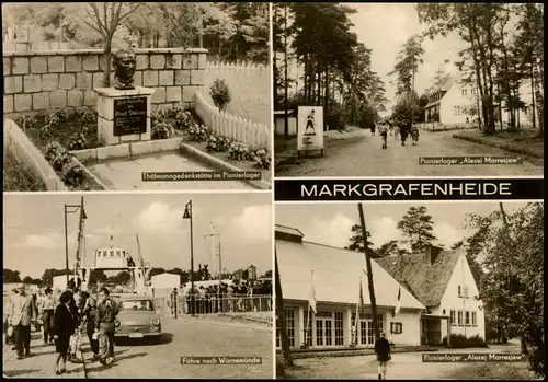 Markgrafenheide-Rostock DDR Mehrbild-AK mit Pionierlager, Fähre Fähranleger 1968