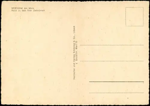 Ansichtskarte Wertheim Haus zu den Vier Gekrönten 1971