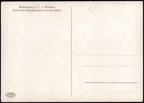 Rothenburg ob der Tauber Plönlein - Künstlerkarte L. Mößler 1939