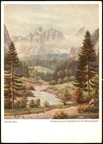 Ansichtskarte Berchtesgaden Wimbachtal mit Palfelhörnern 1930