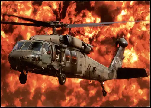 Ansichtskarte  Hubschrauber im Einsatz Militär - Feuerwand 2005