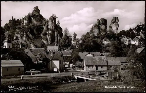 Tüchersfeld-Pottenstein  Café Püttlachtal 1957    (Bahnpoststempel Zug 2012)