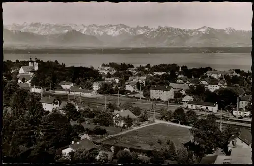 Ansichtskarte Tutzing Panorama-Ansicht, Fernansicht der Alpen 1960