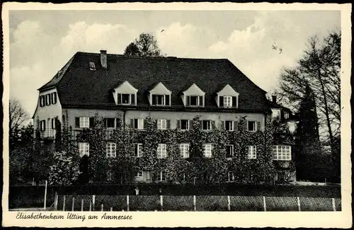 Ansichtskarte Utting am Ammersee Partie am Elisabethenheim 1954