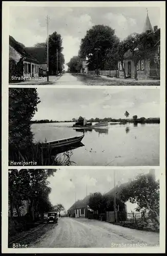 Ansichtskarte Böhne-Rathenow Straßen und See 1928