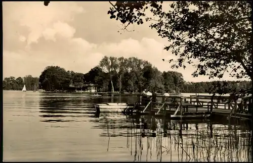 Kyritz Landungsbrücke Untersee Blick zur Gaststätte DDR AK 1961