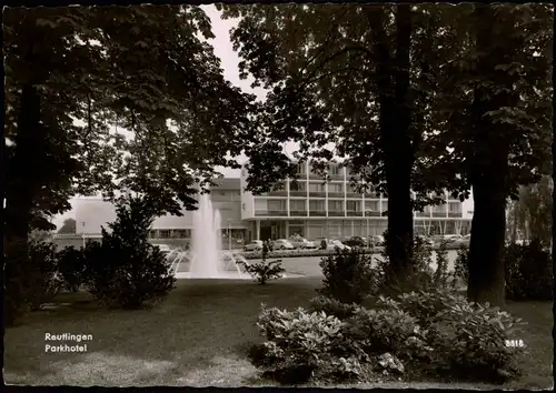 Ansichtskarte Reutlingen Parkhotel, Wasserkunst Springbrunnen 1961