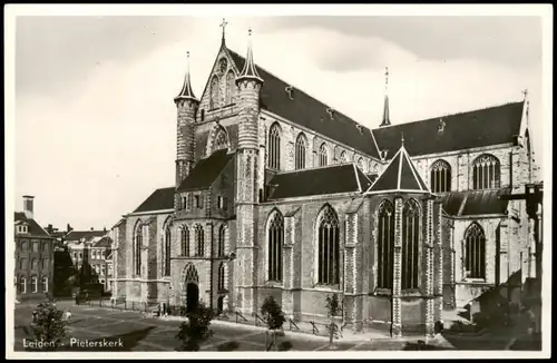 Postkaart Leiden Leyden Pieterskerk 1963