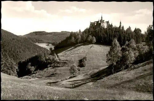 Ansichtskarte Lauenstein-Ludwigsstadt Burg aus der Ferne 1964